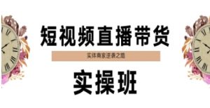 短视频直播带货实操班,实体商家逆袭之路-网创资源站