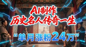 暴力起号！用AI制作历史名人传奇一生，单月涨粉24W，涨粉+变现赛道黑马来了-网创资源站