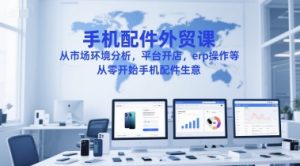 手机配件外贸课，从市场环境分析，平台开店，erp操作等，从零开始手机配件生意-网创资源站