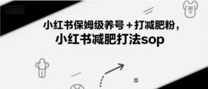 小红书保姆级养号+打减肥粉,小红书减肥打法sop-网创资源站