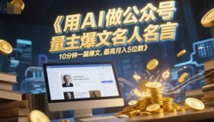 用AI做公众号流量主爆文名人名言，10分钟一篇爆文，最高月入5位数-网创资源站