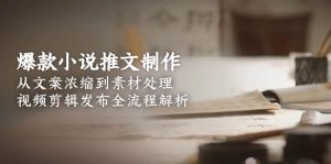 爆款小说推文制作,从文案浓缩到素材处理,视频剪辑发布全流程解析-网创资源站