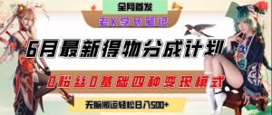 6月份最新得物创作者分成计划2.0玩法,0粉丝0基础四种模式变现,从隐蔽渠道无脑搬运,日入2张-网创资源站