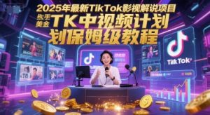 2025年最新TikTok影视解说项目，新手也能挣美金，TK中视频计划保姆级教程-网创资源站