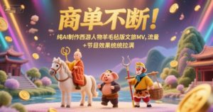 商单不断!纯AI制作西游人物羊毛毡版文旅MV,流量+节目效果统统拉满-网创资源站