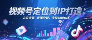 视频号定位到IP打造：账号搭建-内容运营-直播变现，完整知识体系-网创资源站