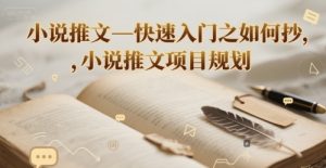 小说推文—快速入门之如何抄 ，小说推文项目规划-网创资源站