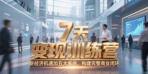 7天咨询师变现训练营，新经济机遇加五大系统，构建完整商业闭环-网创资源站