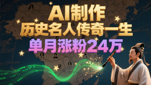 暴力起号！用AI制作历史名人传奇一生，单月涨粉24万，涨粉+变现赛道黑马来了-网创资源站