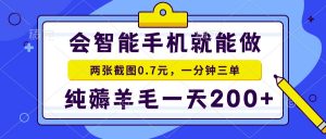 2025年零撸手机项目 二十秒一单 纯薅羊毛 一天200+做就有-网创资源站