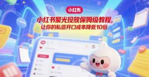 小红书聚光投放保姆级教程,让你的私信开口成本降低10倍-网创资源站