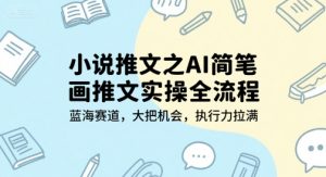 小说推文之AI简笔画推文实操全流程，蓝海赛道，大把机会，执行力拉满-网创资源站