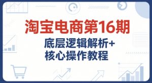 淘宝电商第16期，底层逻辑解析+核心操作教程，运营、推广提升能力的必学课程+配套资料-网创资源站