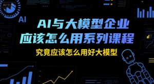 AI与大模型企业应该怎么用系列课程，究竟应该怎么用好大模型-网创资源站