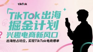 TikTok出海掘金计划，兴趣电商新风口，出海抢占坑位，实现TikTok电商爆单-网创资源站