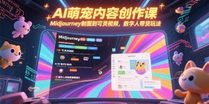 AI萌宠内容创作课，Midjourney制图到可灵视频，数字人带货玩法-网创资源站