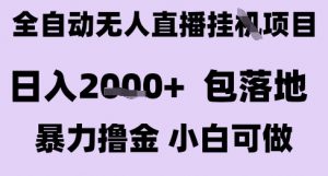最新全自动抖音无人直播挂G项目，日入2k+ 包落地暴力撸金，小白可做【揭秘】-网创资源站