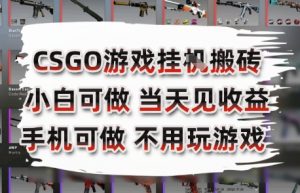 CSGO游戏挂G搬砖，小白纯手机即可操作，不用电脑打游戏，日入3张+，副业网创项目【揭秘】-网创资源站