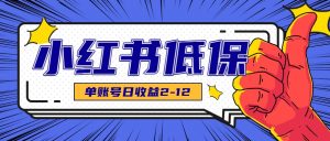 适合空闲时间操作的小红书低保项目，小红薯发布笔记，单个账号每天可获得2-12元左右-网创资源站