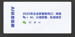AI实体获客，2025年企业获客新风口：微信+ AI，公域获客，私域成交-网创资源站