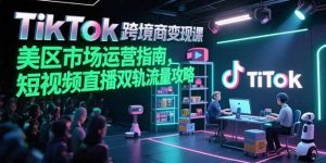 TikTok跨境电商变现课，美区市场运营指南，短视频直播双轨流量攻略-网创资源站