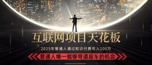 2025“互联网项目天花板”:不做韭菜,做镰刀!“月入 10W+ 普通人弯道…-网创资源站