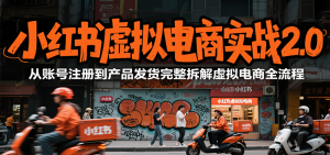 小红书虚拟电商实战2.0,从账号注册到产品发货完整拆解虚拟电商全流程-网创资源站