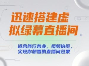 迅速搭建虚拟绿幕直播间,适合各行各业、视频拍摄,实现你想要的直播间效果-网创资源站