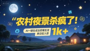 农村夜景杀疯了！AI一键生成治愈系慢生活，单日狂入1k+-网创资源站