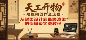天工开物短视频创作全流程，从封面设计到最终渲染的保姆级实战教程-网创资源站