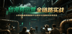 短视频运营全链路实战,从零到精通掌握最新平台规则与流量密码实现变现-网创资源站