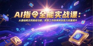 AI指令全能实战课：从基础概念到高级功能，实现工作效率和创造力双重提升-网创资源站