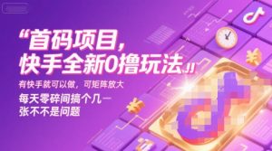 首码项目，快手全新0撸玩法，有快手就可以做，可矩阵放大，每天零碎时间搞个几张不是问题【揭秘】-网创资源站