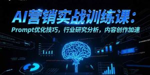 AI营销实战训练课:Prompt优化技巧,行业研究分析,内容创作加速-网创资源站