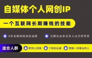 网创类公众号项目，自媒体个人网创IP，强IP强变现，操作一辈子-网创资源站