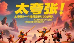 太夸张！一个视频接近100W赞，用AI制作西游记Vlog视频，全流程拆解来了(附万能提示词)-网创资源站