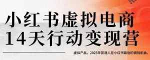 小红书虚拟电商14天变现训练营,虚拟产品,2025年普通人在小红书最后的搞钱机会-网创资源站