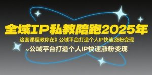 全域IP私教陪跑2025年,这套课程教你在公域平台打造个人IP快速涨粉变现-网创资源站