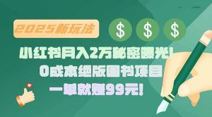 小红书月入2万秘密曝光!绝版图书项目,一单就赚99元!-网创资源站