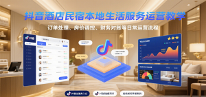 抖音酒店民宿本地生活服务运营教学,订单处理、房价调控、财务对账等日常运营流程-网创资源站