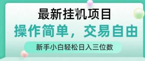 最新挂G项目，操作简单，交易自由，人人可上手，新手小白轻松日入三位数【揭秘】-网创资源站