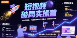 短视频破局实操营，业余到高手，打造短视频核心竞争力，实现商业闭环-网创资源站