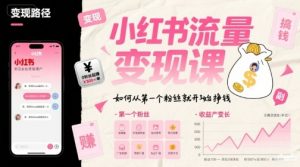 小红书流量变现课,如何从第一个粉丝就开始挣钱-网创资源站