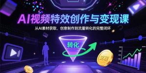 AI视频特效创作与变现课:从AI素材获取、创意制作到流量转化的完整闭环-网创资源站