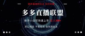 多多直播联盟 全新玩法 单机单日变现300+不要求电脑配置 玩法简单暴力-网创资源站