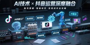 AI技术与抖音运营的深度融合应用：涵盖账号搭建、内容创作、收益变现等-网创资源站