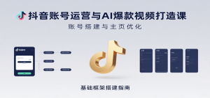 抖音账号运营与AI爆款视频打造课：含账号搭建、运营及多种AI特效视频制作方法-网创资源站