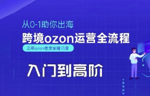 OZON入门到高阶全流程,从0-1助你出海,跨境ozon运营全流程-网创资源站