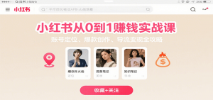 小红书从0到1赚钱实战课：账号定位、 爆款创作 、导流变现全攻略-网创资源站
