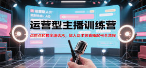 运营型主播训练营，点对点和拉全场话术，留人话术等直播起号全流程(更新8月)-网创资源站